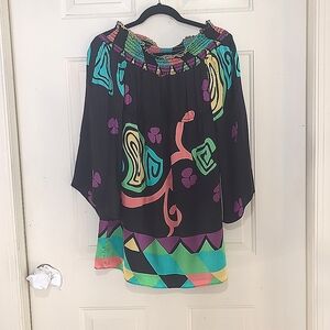 Multicolored Silk Mini Dress